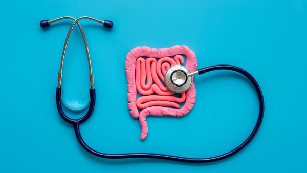 A representation of the intestines with a stethoscope