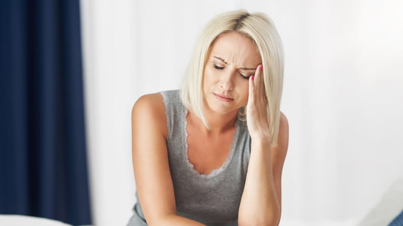 A woman experiencing detox symptoms