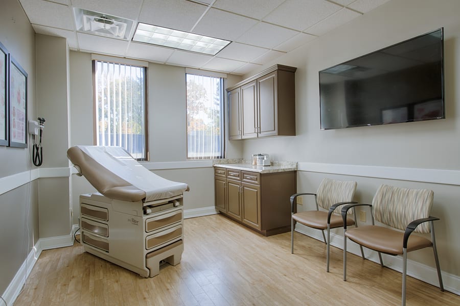 An exam room at Progressive Medical Center