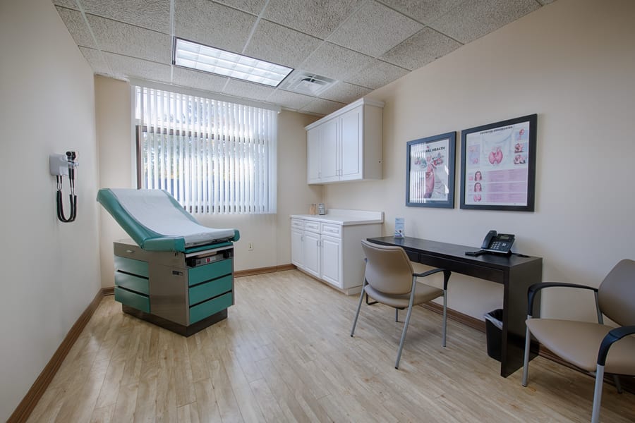 A consultation room at Progressive Medical Center