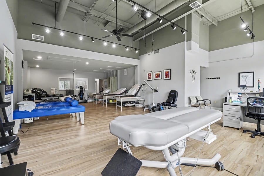 The chiropractic suite at Progressive Medical Center in Atlanta