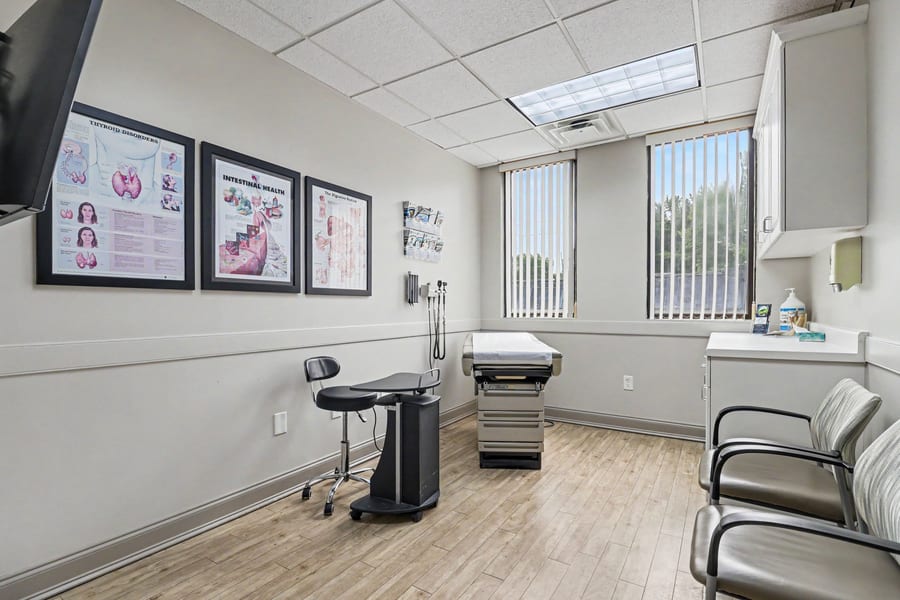 An exam room at Progressive Medical Center in Atlanta