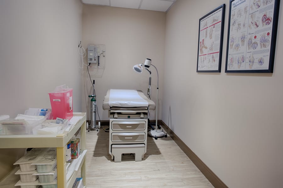 A treatment room at Progressive Medical Center in Atlanta