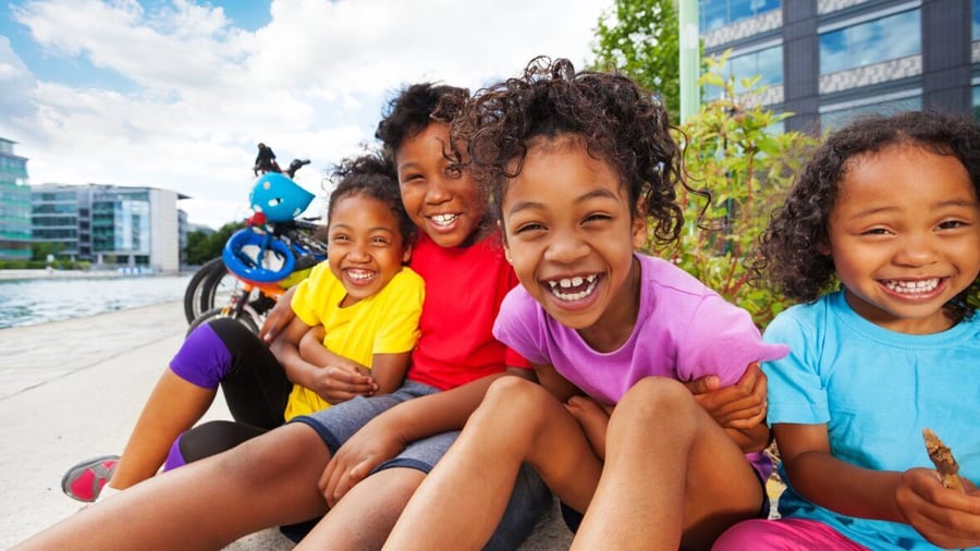 Happy, healthy children enjoying an active childhood