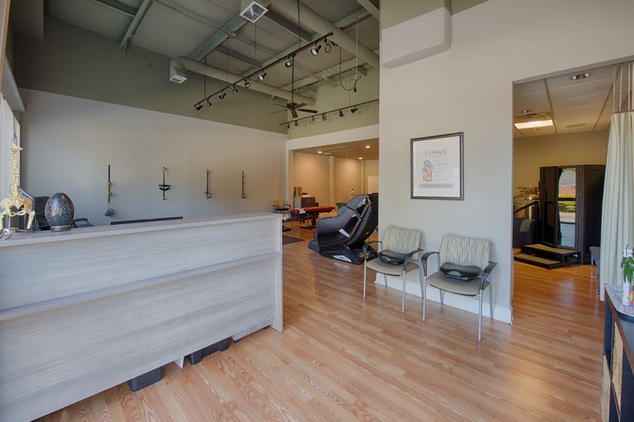 The reception desk at Progressive Medical Center