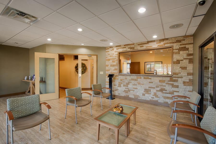 The waiting room at Progressive Medical Center in Atlanta